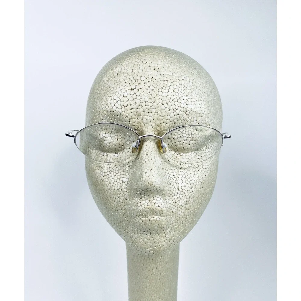 Kate Spade Half Rim Gold White Metal Oval Almond Glasses Italy Leah 50 17 130